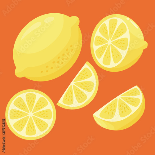 Fresh Yellow Lemon vector