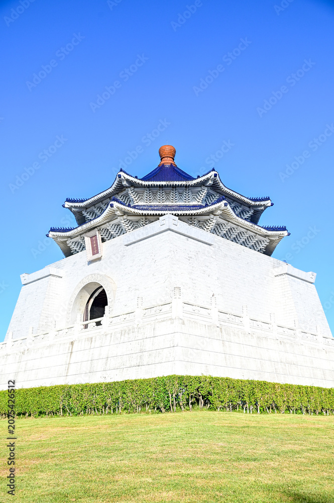 Obraz premium 台北にある中正紀念堂のとても美しい風景A beautiful view of the Memorial Hall in Taipei