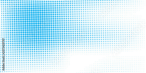 Fotografía Transparent Vector Gradient Blue Color Halftone Background Staggered Dots Patter