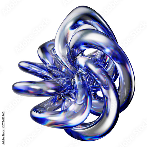 3d Render Abstract Dispersion Glass, Isolated holographic spectrum shape, Futuristic modern minimalist Y2K aesthetic, Transparent background, 3d illustration for UI or Web Design