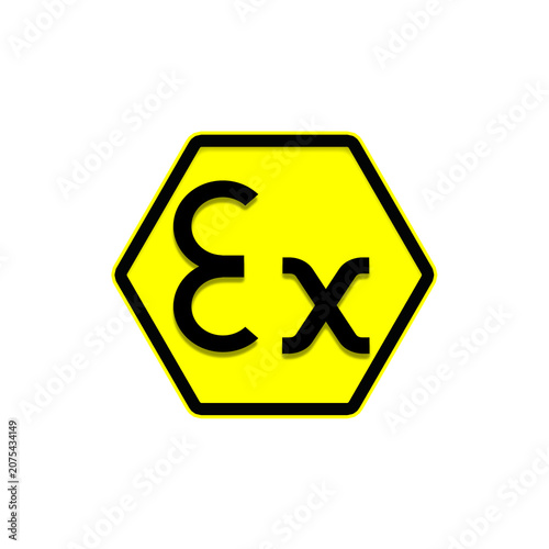 ATEX directive regulation (Equipment intended for use in explosive atmospheres) is a norm to protect manufacturer employees and users. Transparent background.