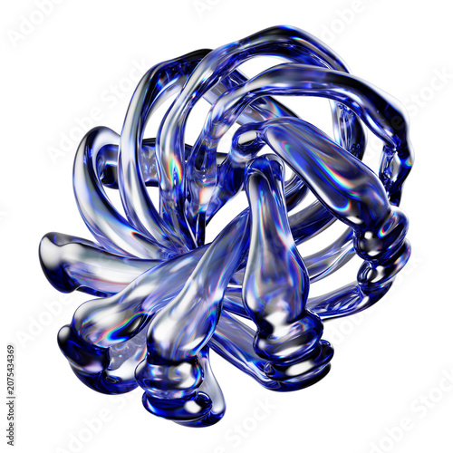 3d Render Abstract Dispersion Glass, Isolated holographic spectrum shape, Futuristic modern minimalist Y2K aesthetic, Transparent background, 3d illustration for UI or Web Design