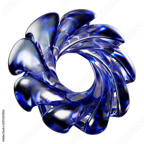 3d Render Abstract Dispersion Glass, Isolated holographic spectrum shape, Futuristic modern minimalist Y2K aesthetic, Transparent background, 3d illustration for UI or Web Design