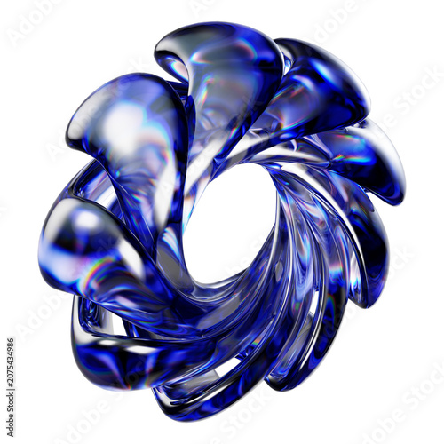 3d Render Abstract Dispersion Glass, Isolated holographic spectrum shape, Futuristic modern minimalist Y2K aesthetic, Transparent background, 3d illustration for UI or Web Design