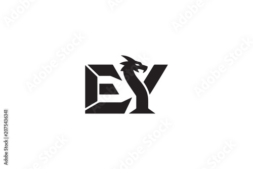 Ey logo featuring a stylized dragon design for brand recognition