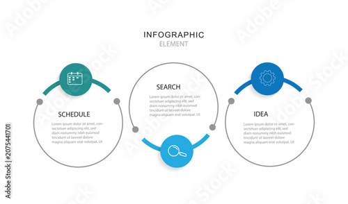 Business concept with numbers 3 options or steps, vector illustration.