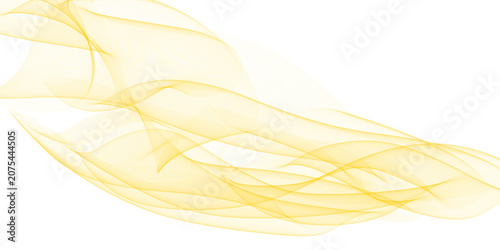 Golden wave abstract design on transparent background for creative projects and presentations