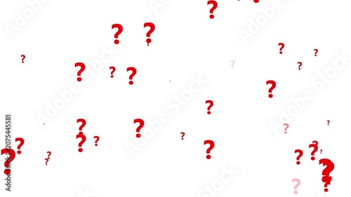 Animation stock videos Question mark animation motion graphic effects. 4k background. Questions marks animated flying particles explosion videos. Red Question mark icon white screen videos.