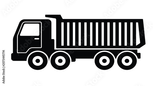 Dumptruck silhouette represents heavy construction machinery for site logistics.