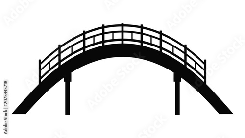 Bridge silhouette depicts an arched structure used for pedestrian crossings.