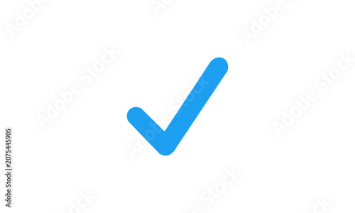 Blue check mark icon vector