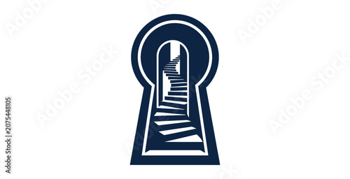 Tableau sur toile Spiral Staircase Keyhole Conceptual Vector