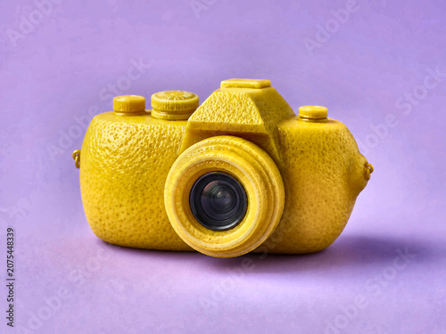 Creative camera made from lemon