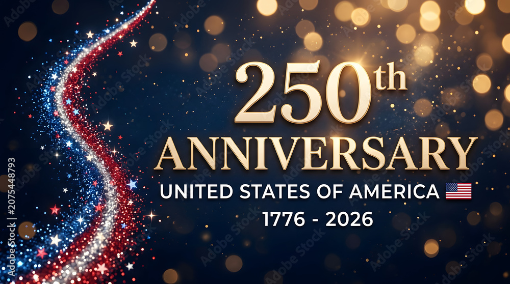 Fototapeta premium Celebrating 250th Anniversary of United States of America with Patriotic Decorations