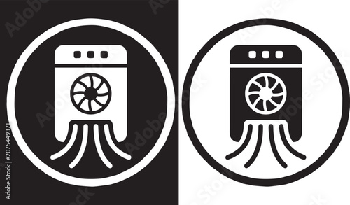 Bild auf Leinwand Smart Home Ventilation Air Conditioner Fan Cooler Icon Vector Illustration