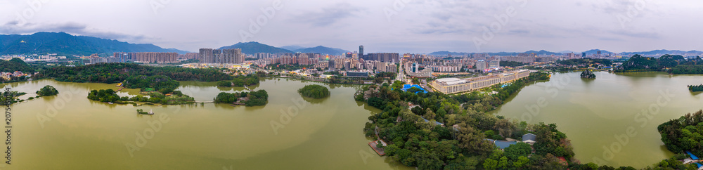 Fototapeta premium Aerial View of Seven Star Cave in Zhaoqing City, Guangdong province, China