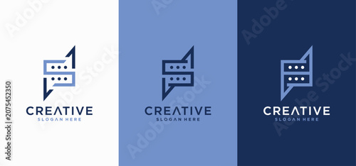Speech bubble logo initial S logo vector illustration logo communication chat logo design chat application vector