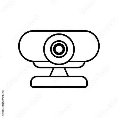 Simple line icon of a computer webcam Vector