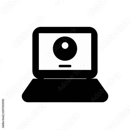 Black laptop computer icon design Vector