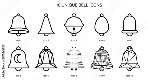 Collection of Bell Icons Vector Illustration