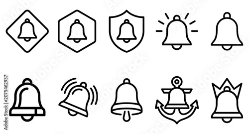 Bell Icons Vector Illustration Set