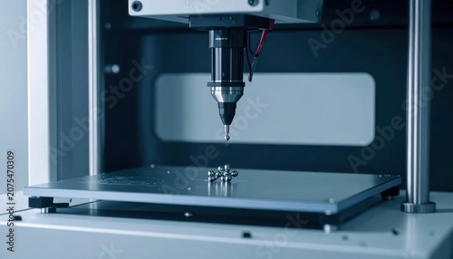 Close up of precision 3D printer nozzle in action