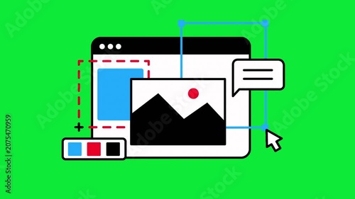 Desktop UI Animation | Modern Computer User Interface Motion Graphics Green Screen