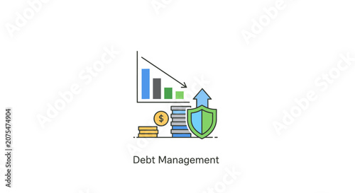 Debt management finance protection concept.