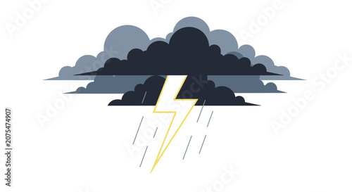 Dark storm cloud with yellow lightning.