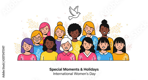 Diverse women celebrating International Womens Day.
