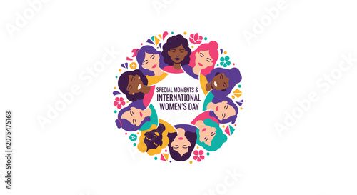 Diverse Women Faces International Womens Day.