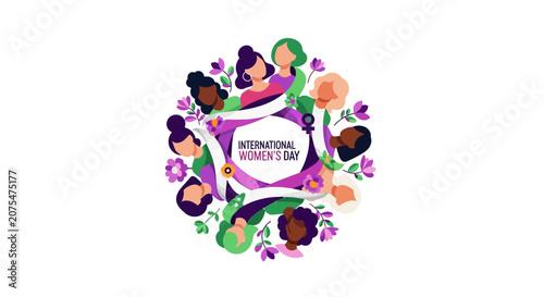 Diverse women in unity circle.