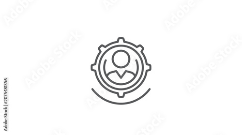 Foto Gear with human inside icon.