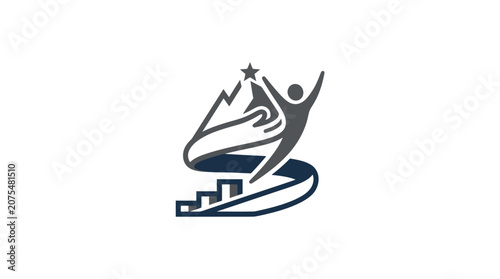 Foto Person skiing mountain peak star.