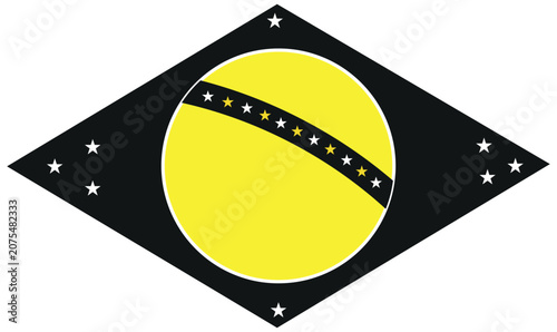 Quadro su tela A sophisticated and minimalist vector graphic inspired by the Brazilian flag