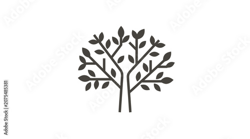 Fotografía Simple Black Tree Line Art Icon.
