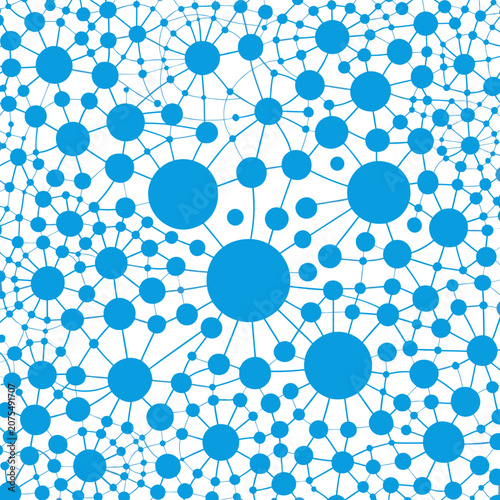 Abstract Digital Network Nodes Connected by Glowing Lines Technology Vector