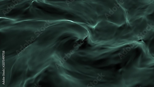 Soft teal smoke swirls across a dark background, creating a mysterious and atmospheric abstract scene