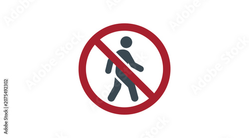 Foto No Walking Sign Traffic Symbol.