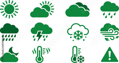 Foto Weather Forecast and Climate Icons Collection