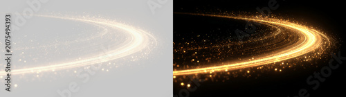 Photos Transparent png overlay of glowing golden dust twirl wave with sparkling shimmer