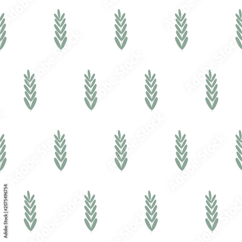 vector botanical simple pattern with green plants