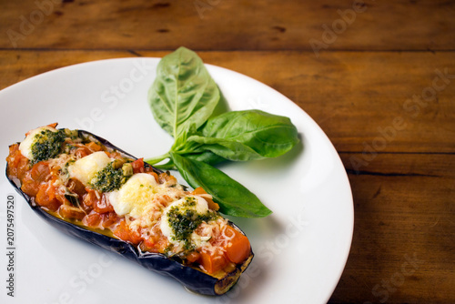 Foto Baked Italian cannelloni pasta close up