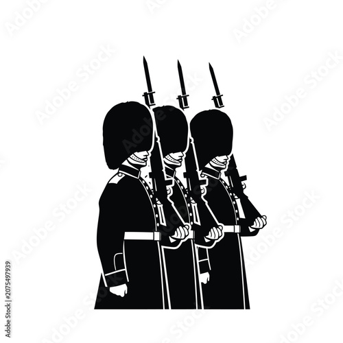 Foto British Royal Guard Soldiers Marching.