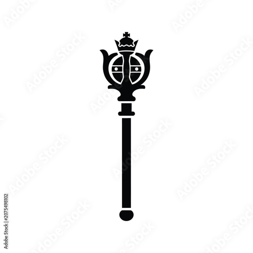 Tableau sur toile Black silhouette of a ceremonial mace.