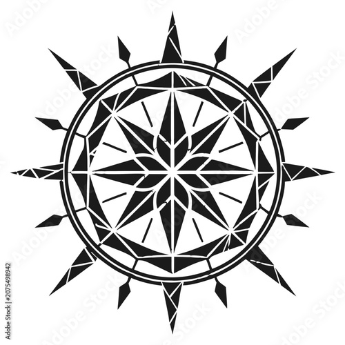 Shattered glass geometric mandala