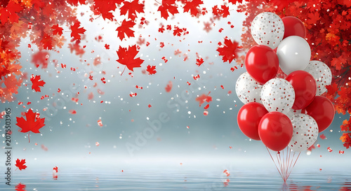 Falling Red Heart Shapes with Splatter Effect on Light Blue Background