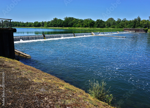 Staustufe am Rhein bei Sasbach am Rhein; Breisgau-Hochschwarzwald; Baden Württemberg
