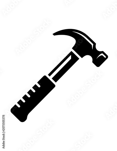 Foto Black hammer with handle and claw.