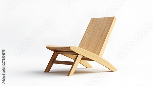 Wooden lounge chair with minimalist design showcasing natural wood grain and modern aesthetics